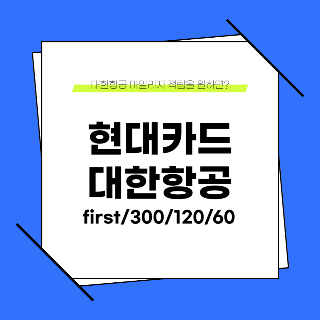 현대 대한항공카드 마일리지