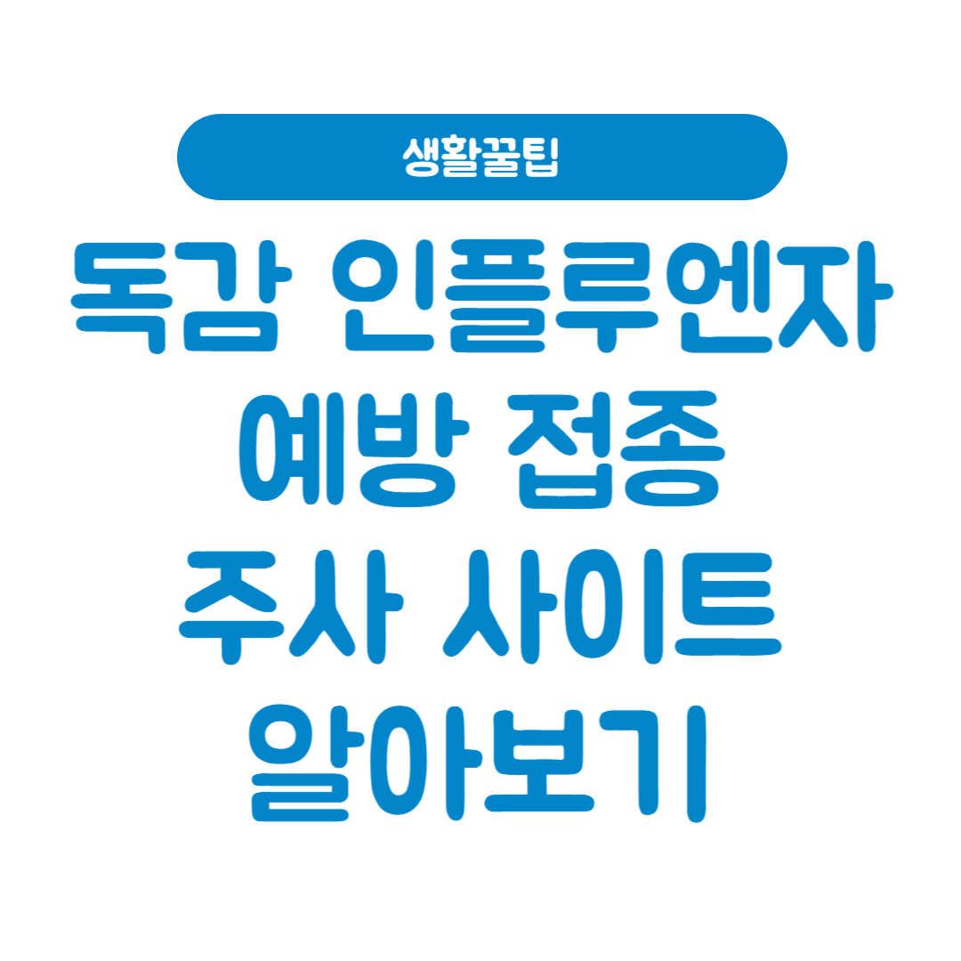 독감 인플루엔자 예방 접종 주사 사이트 알아보기(2024년 10월 최신) 썸네일