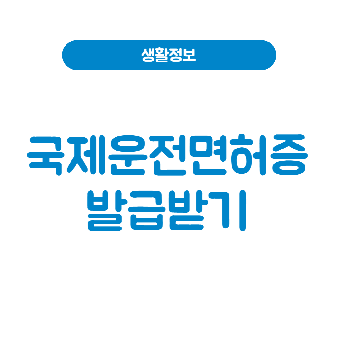 국제운전면허증 발급 신청하기