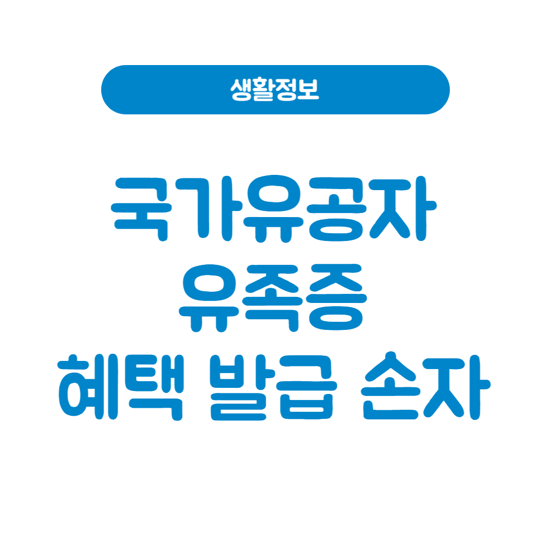 국가유공자 유족증 혜택 발급 손자