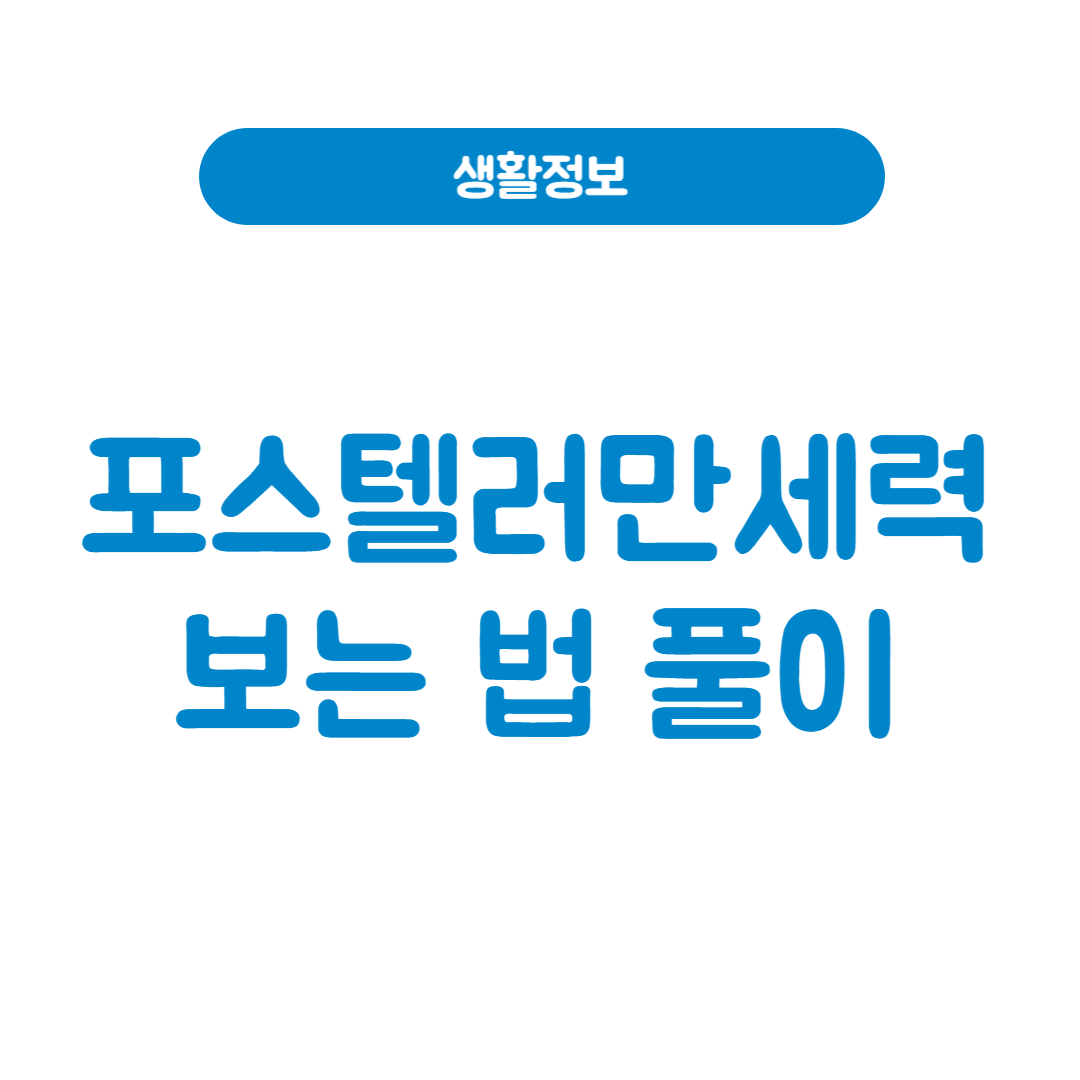 포스텔러 만세력 보는 법 풀이