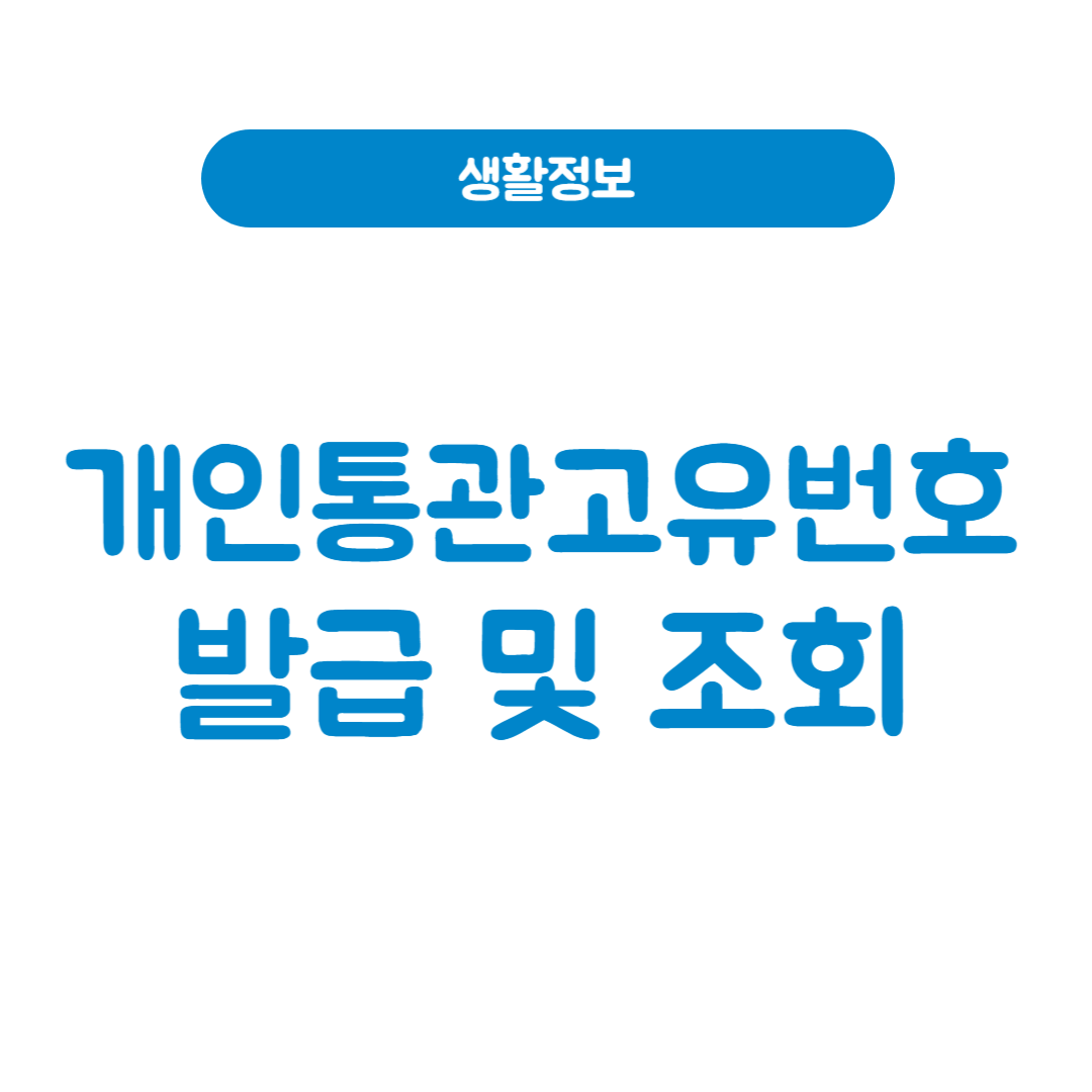 2025년 최신 개인통관고유번호 발급 및 조회 방법 완벽 가이드