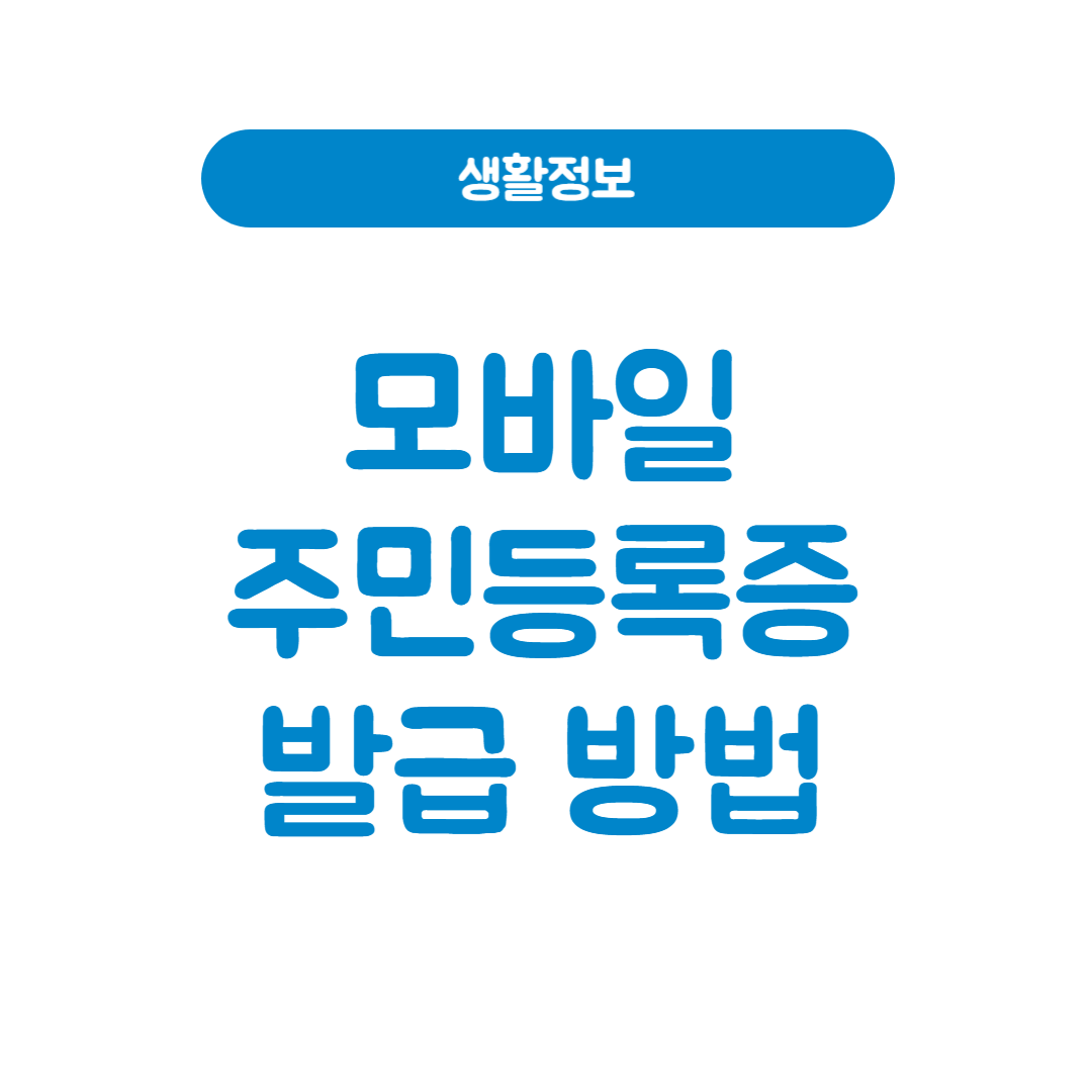 2025년 정부24 모바일 주민등록증 발급 방법