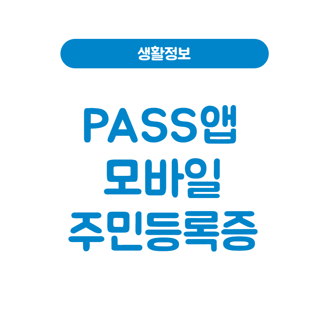 PASS 모바일 주민등록증 발급│2025년 최신 가이드