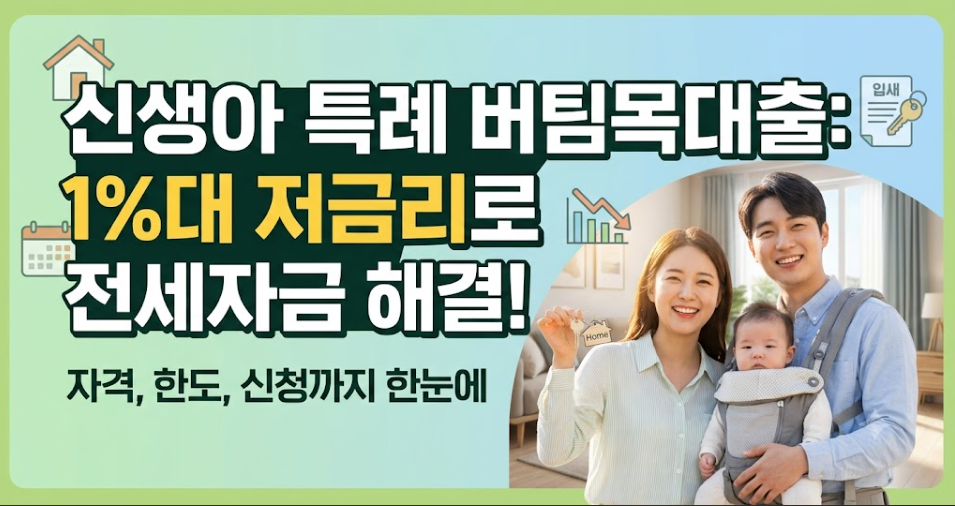 신생아 특례 버팀목대출 자격 금리 한도 신청방법
