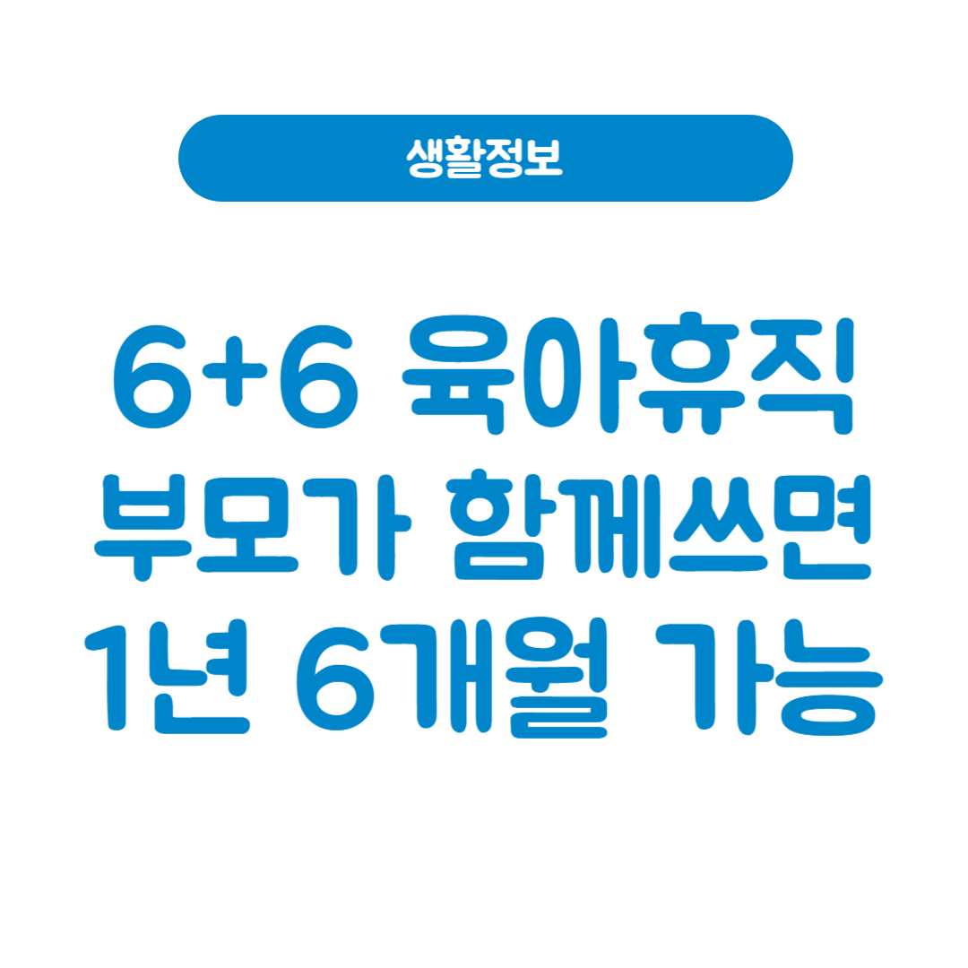 6+6 육아휴직│부모가 함께하면 최대 1년 6개월 사용 가능