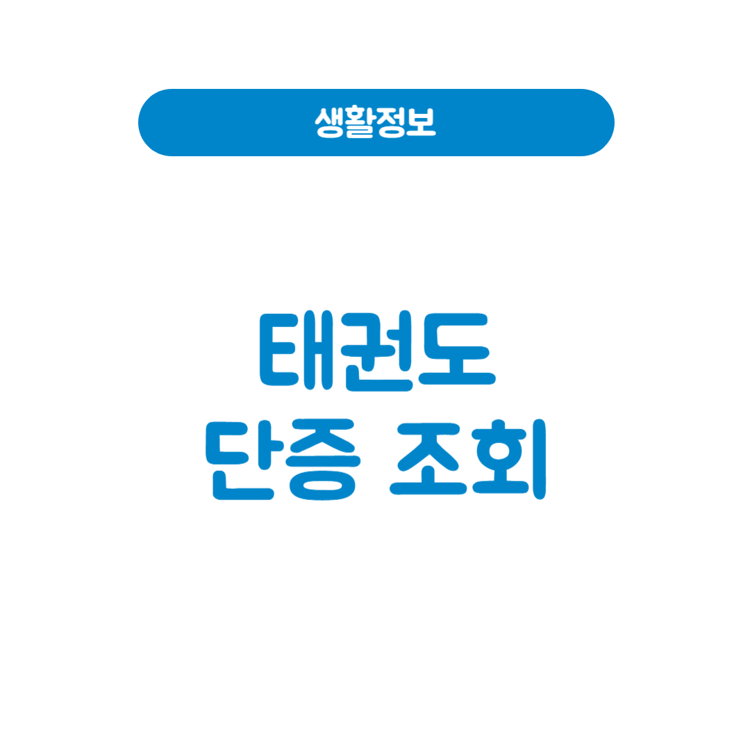 태권도단증조회