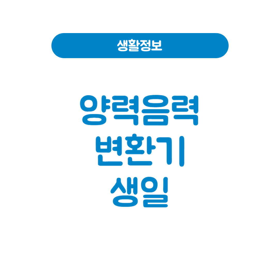 양력음력변환기생일