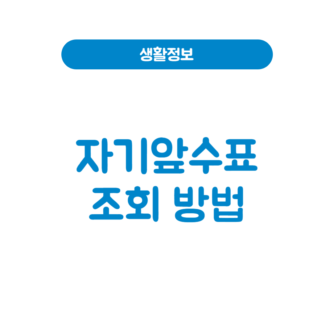 자기앞수표 조회