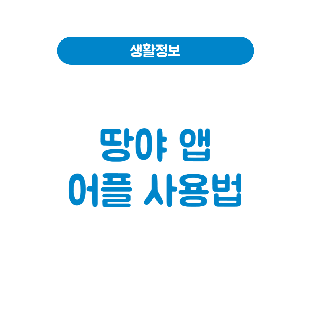 땅야 어플 앱