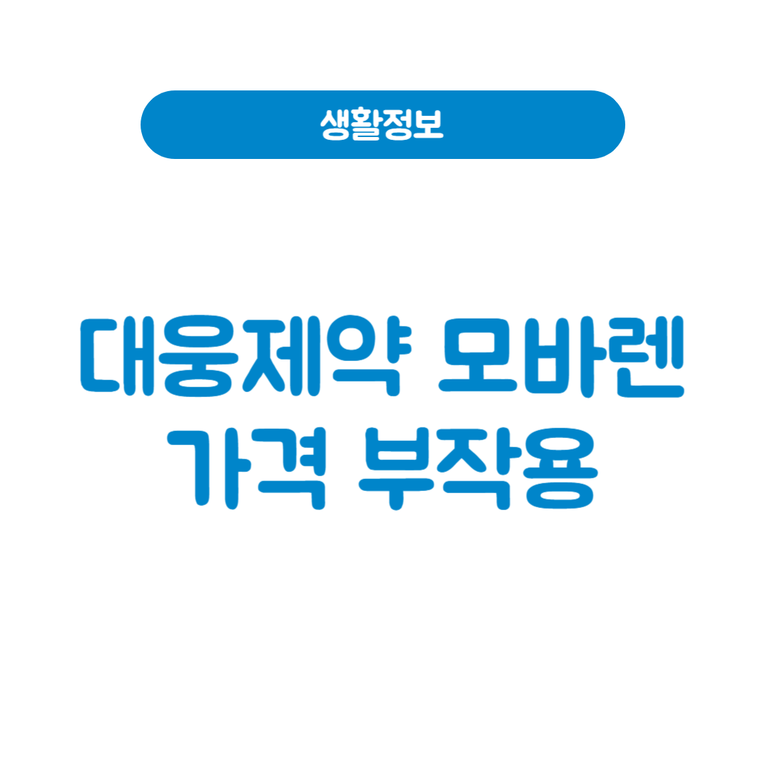 대웅제약 모바렌 가격 부작용