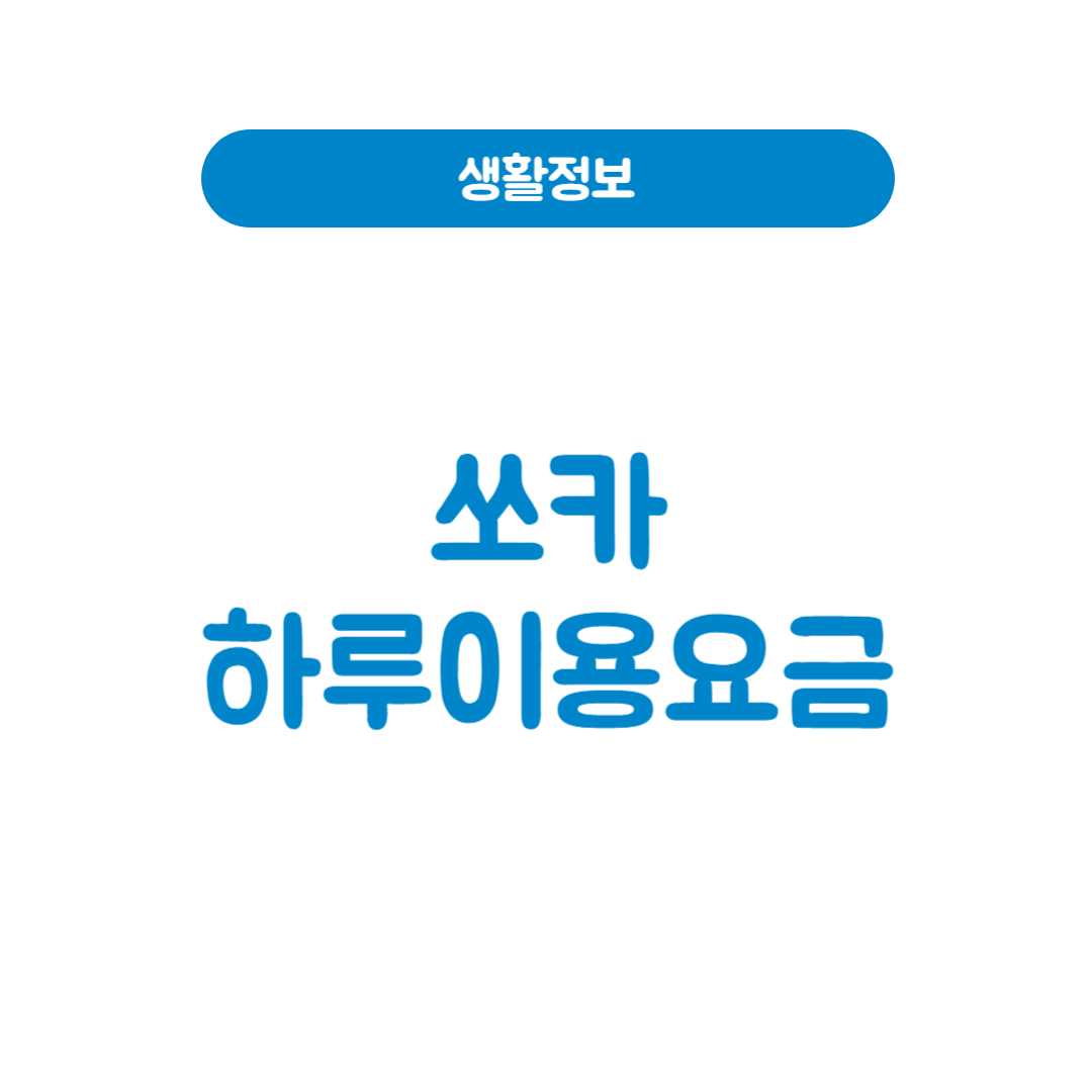 쏘카하루이용요금