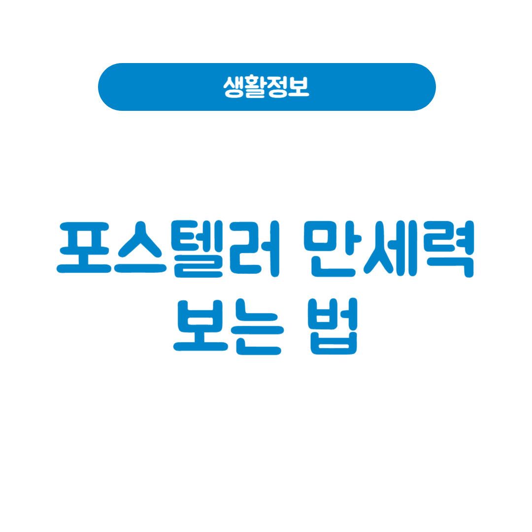포스텔러 만세력