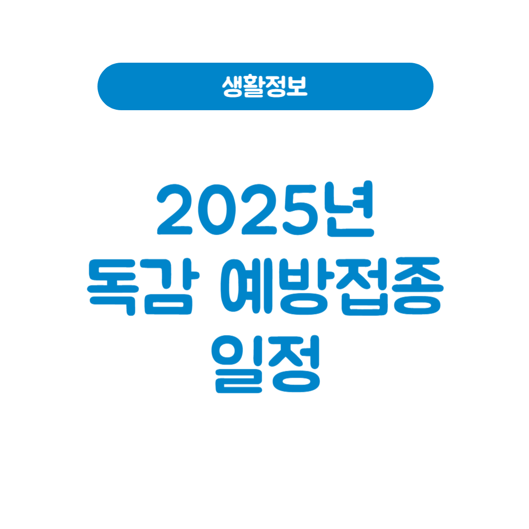 2025년 독감 예방접종