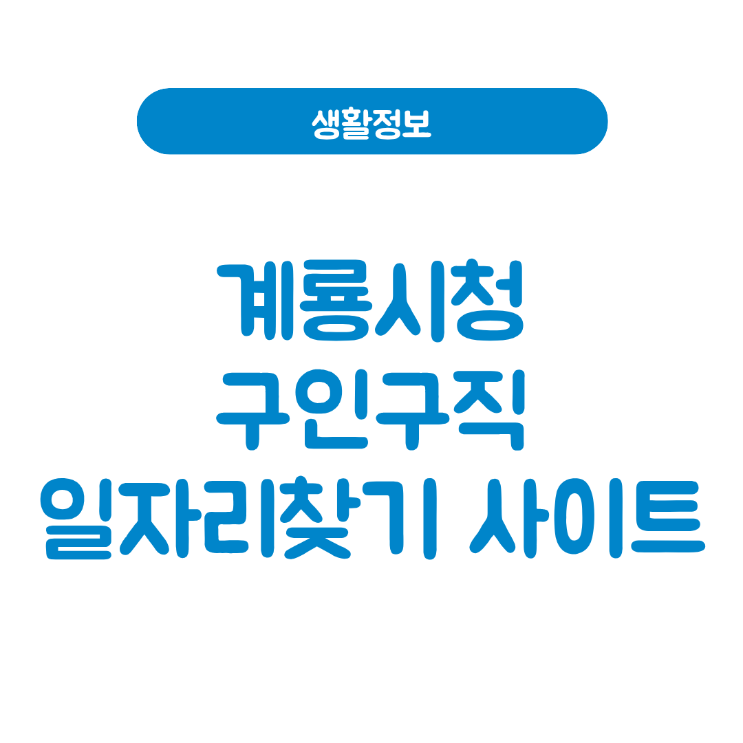계룡시청 구인구직