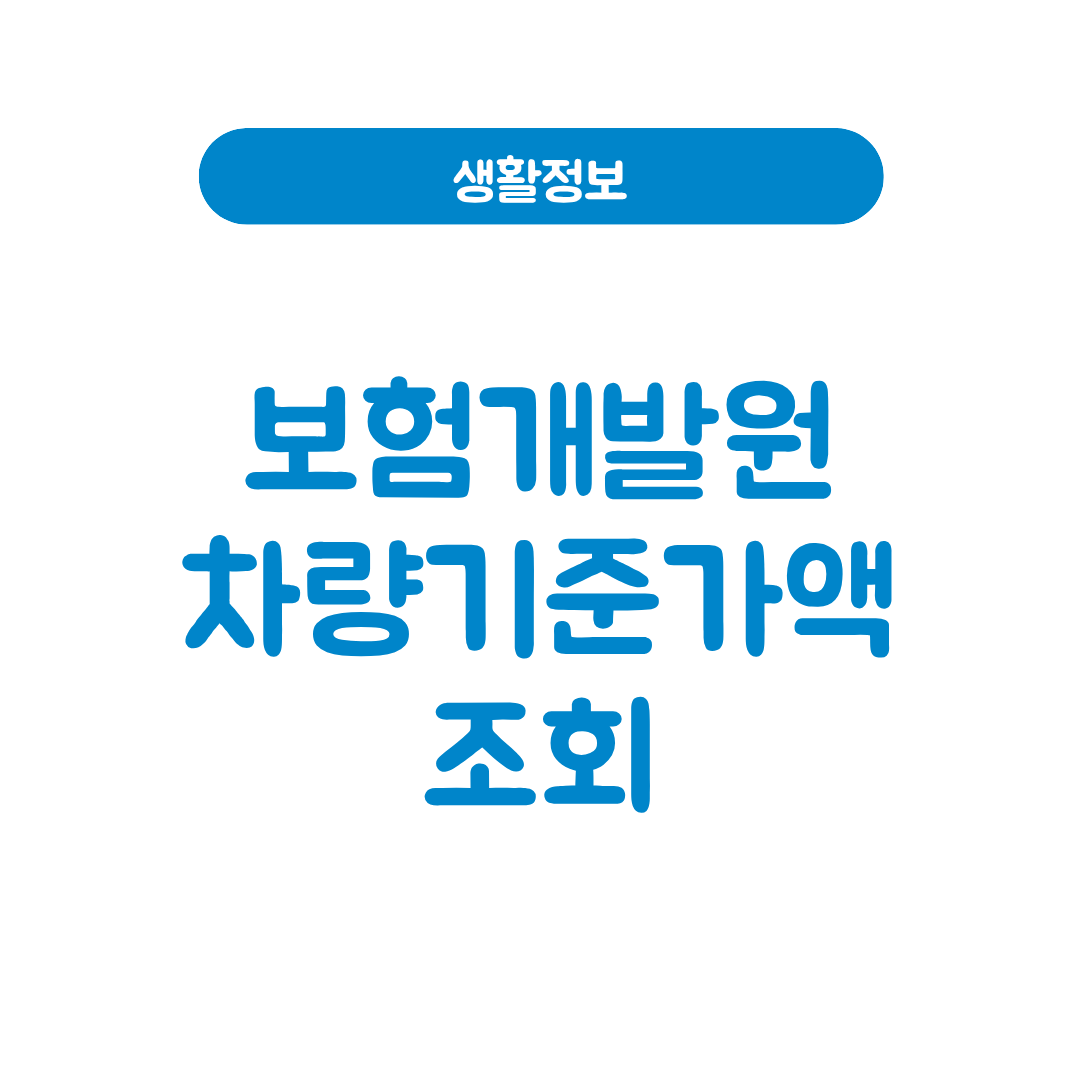 보험개발원 차량기준가액 조회