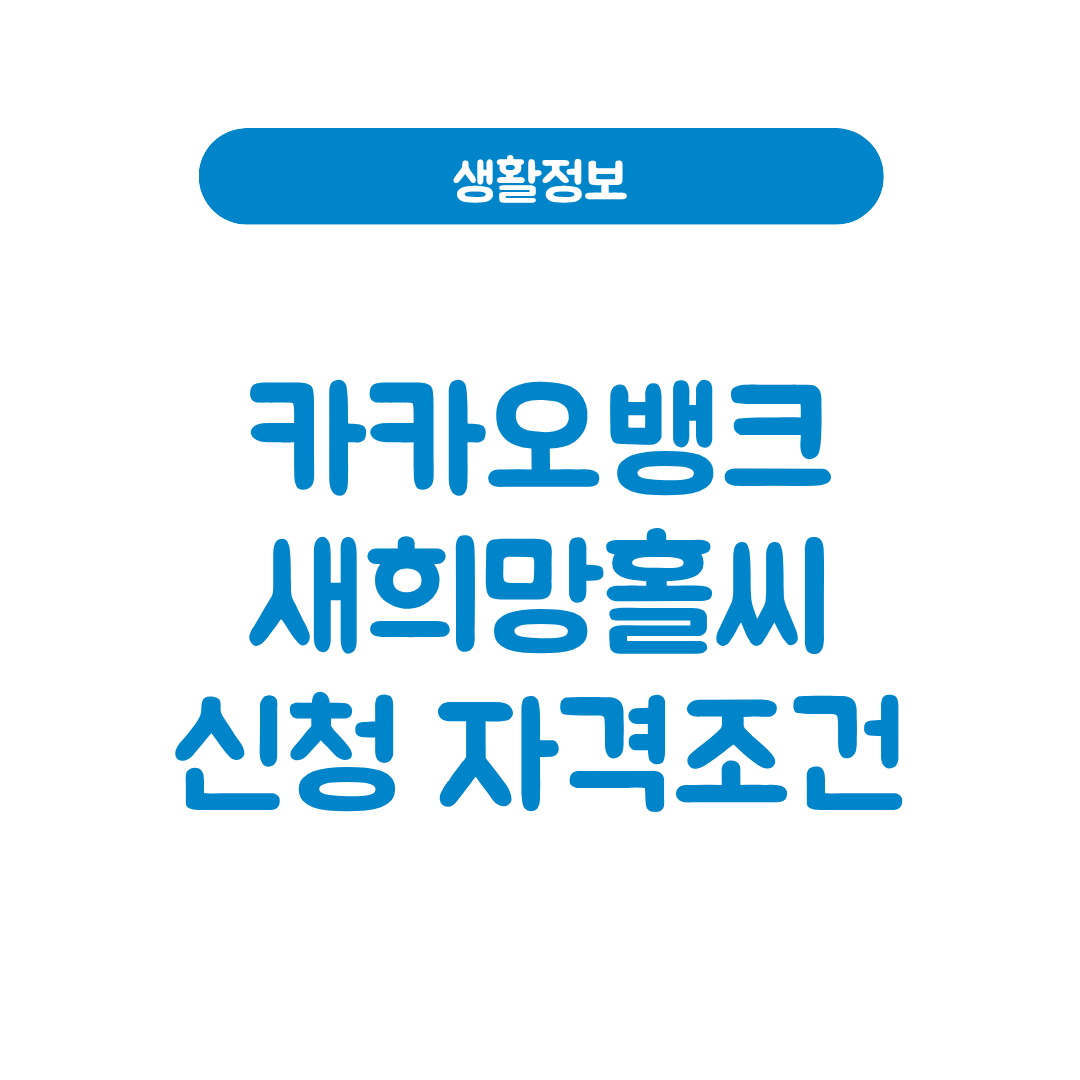 카카오뱅크 새희망홀씨