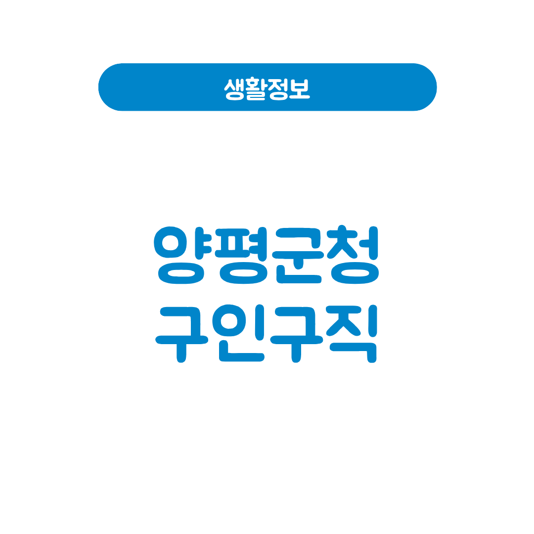 양평군청 구인구직