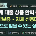 저축은행·서민금융 대출상품 총정리 (햇살론·새희망홀씨·사잇돌·자체신용대출) 대출