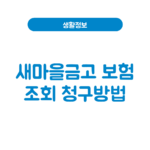 새마을금고 보험 조회 방법│공제보험 청구·고객센터·상속조회 새마을금고 보험